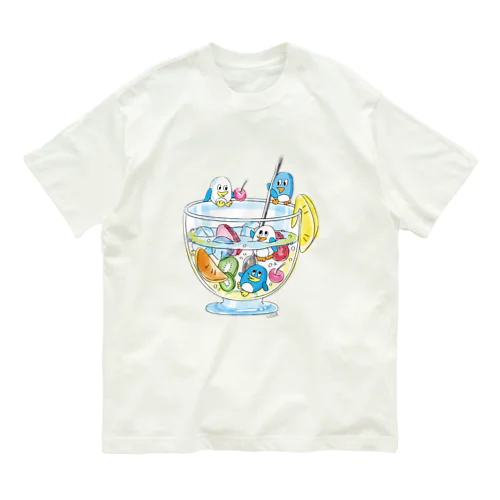 ペンギンとフルーツサワー オーガニックコットンTシャツ