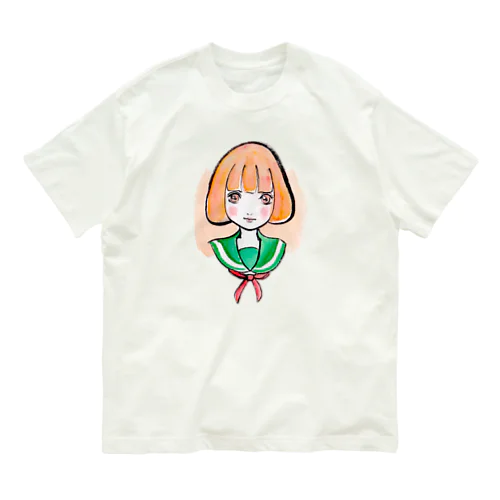 おかっぱの女の子 オーガニックコットンTシャツ