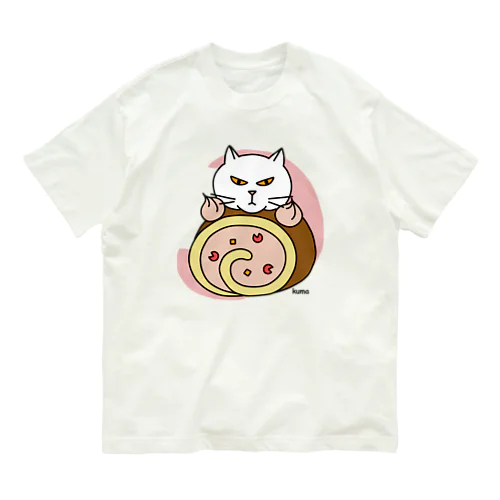 ニャンコロールケーキ オーガニックコットンTシャツ