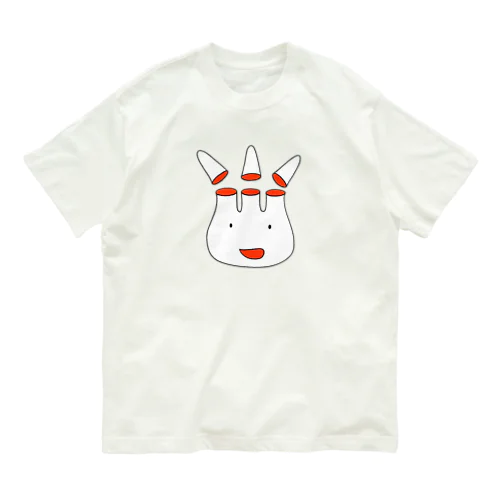 うさちゃんアップ オーガニックコットンTシャツ