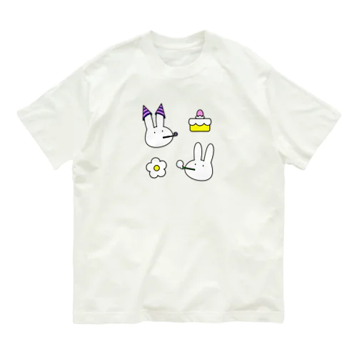 パーティーうさぎ Organic Cotton T-Shirt