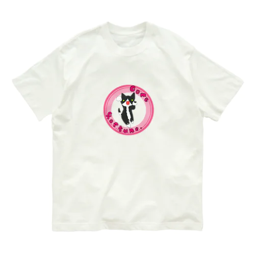 招き猫(黒白)Come fortune オーガニックコットンTシャツ