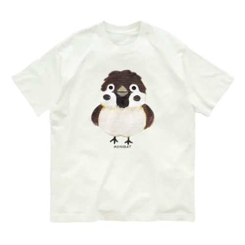 スズメがちゅん L オーガニックコットンTシャツ