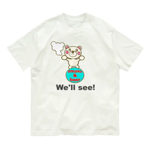 玉のりモクモックマ 白 オーガニックコットンTシャツ