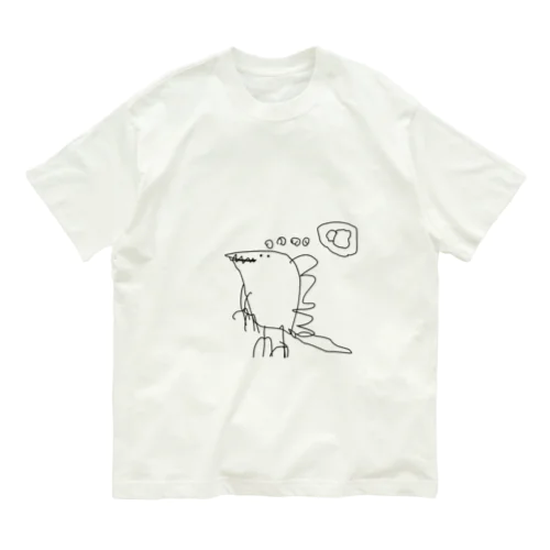 お茶が飲みたい恐竜 オーガニックコットンTシャツ