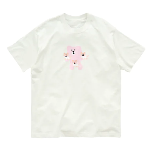 クマさんとネコちゃんと一緒 Organic Cotton T-Shirt