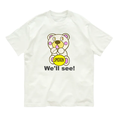 飴ちゃんモクモックマ 白 オーガニックコットンTシャツ