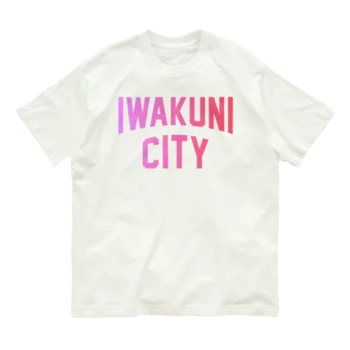 岩国市 IWAKUNI CITY ロゴピンク オーガニックコットンTシャツ