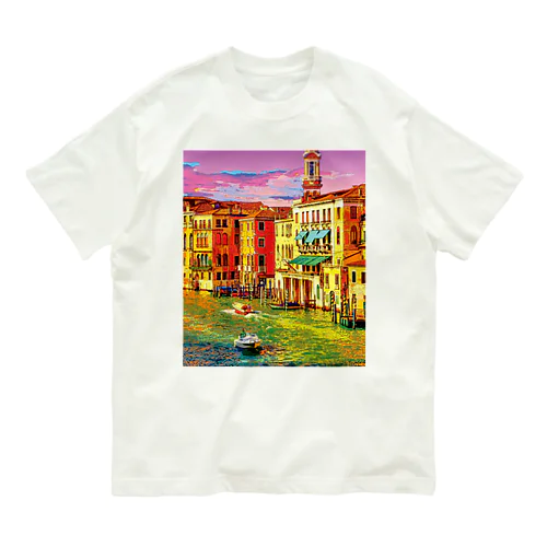 イタリア ヴェネツィアの夕暮れ オーガニックコットンTシャツ
