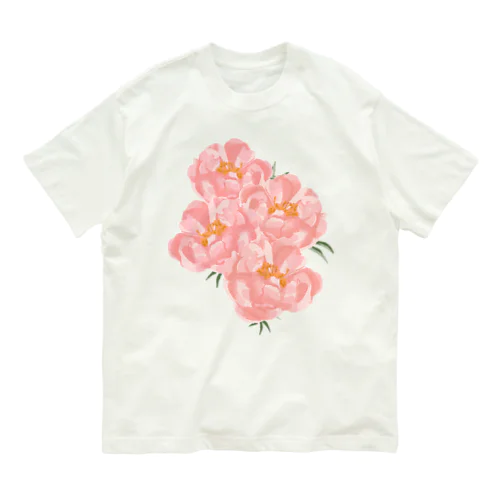 シャクヤクの花束 オーガニックコットンTシャツ