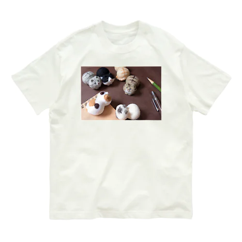 戯れまめねこ Organic Cotton T-Shirt