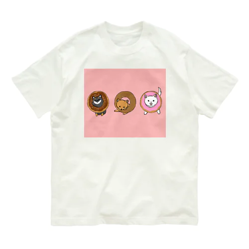 Shiba Donut (pink color) オーガニックコットンTシャツ
