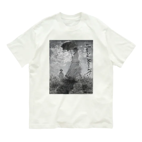 モネ　散歩、日傘の女　モノトーン Organic Cotton T-Shirt