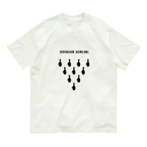 肌にやさしいオーンニックコットン100% ペンギンボウリングTシャツ Organic Cotton T-Shirt