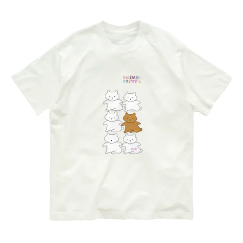 アニマルリリーフの熊と白くまくん オーガニックコットンTシャツ