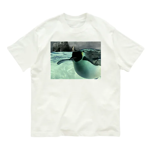 コウテイペンギン　写真　リアル オーガニックコットンTシャツ