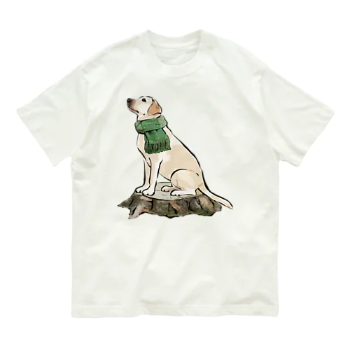 マフラー犬　ラブラドルレトリバー Organic Cotton T-Shirt