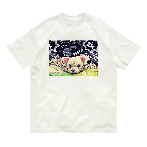 POP!SMILE DOG オーガニックコットンTシャツ