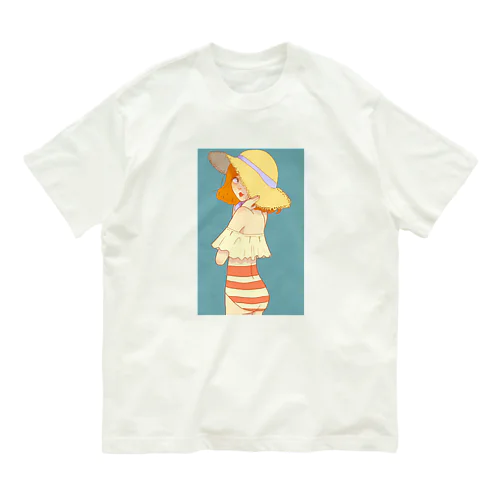 レトロガール1 オーガニックコットンTシャツ