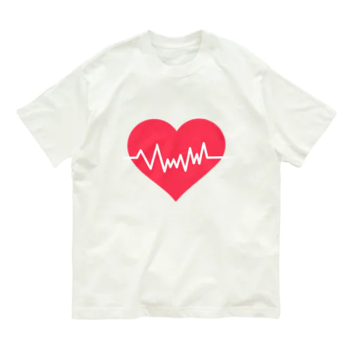 Heart ECG オーガニックコットンTシャツ