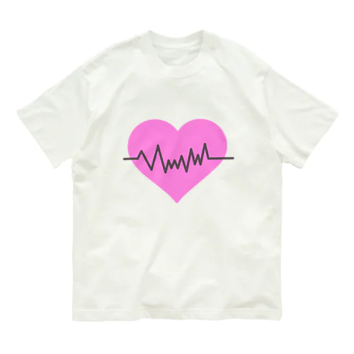 Heart ECG オーガニックコットンTシャツ