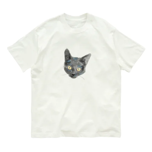 クロの顔 オーガニックコットンTシャツ