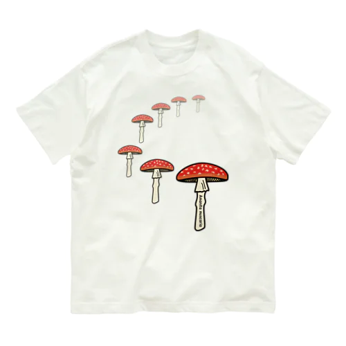 キノコカーブ（ベニテングダケ） Organic Cotton T-Shirt