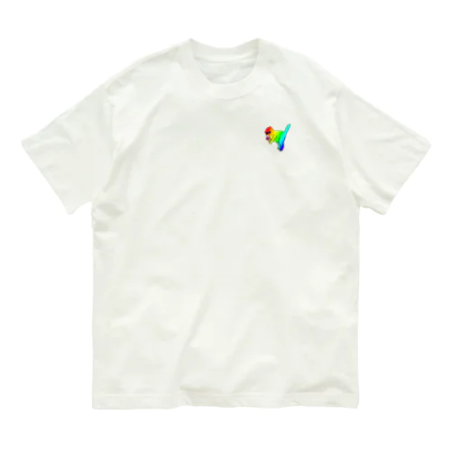 レインボーティラノサウルス Organic Cotton T-Shirt