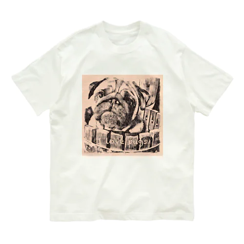 パグTYPE-A（I love pugs） Organic Cotton T-Shirt