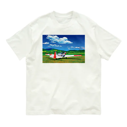 草原の飛行機 Organic Cotton T-Shirt