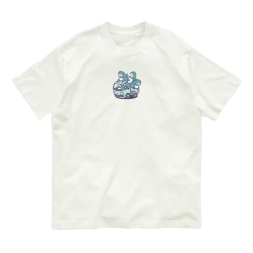 サメがたくさんトラックにワンポイント Organic Cotton T-Shirt