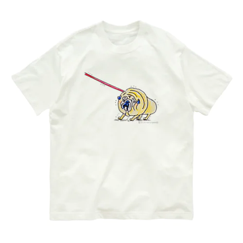 全力で拒否するパグちゃん オーガニックコットンTシャツ