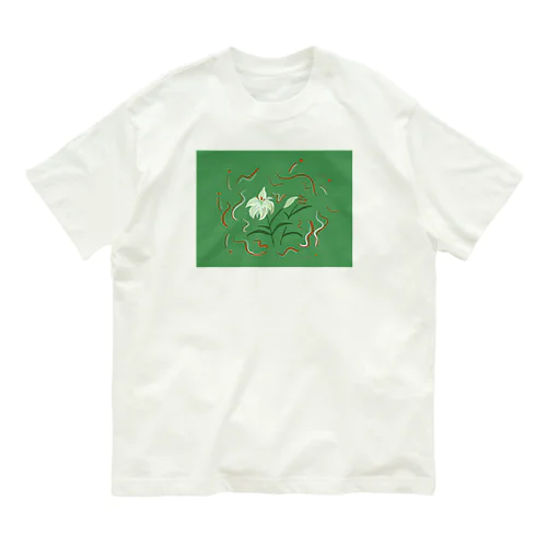 百合の花 オーガニックコットンTシャツ