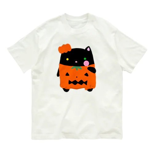 かぼちゃくろねこ オーガニックコットンTシャツ