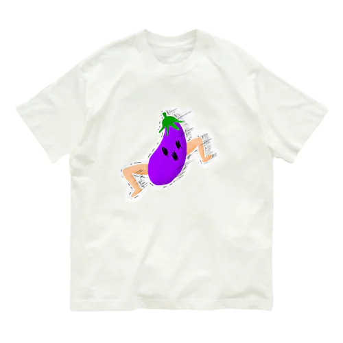 走る🍆くん オーガニックコットンTシャツ