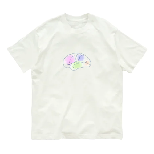 ふんわり左脳Broca/Wernicke オーガニックコットンTシャツ