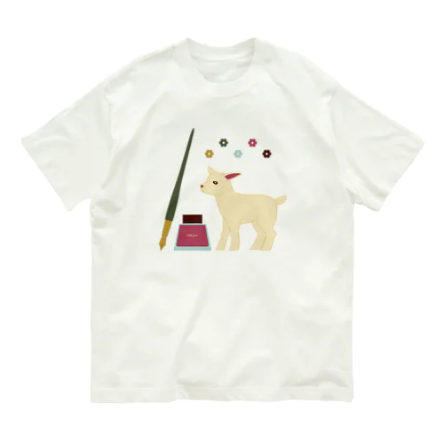 子ヤギとペンとインク Organic Cotton T-Shirt