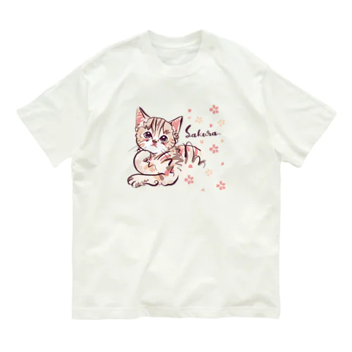 ●仔猫の桜ちゃん Organic Cotton T-Shirt