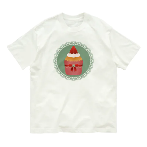 いちごのカップケーキ オーガニックコットンTシャツ