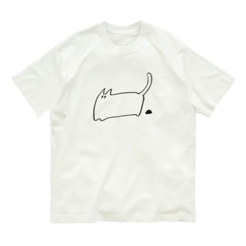 うんちするねこちゃんﾌﾟﾘ オーガニックコットンTシャツ