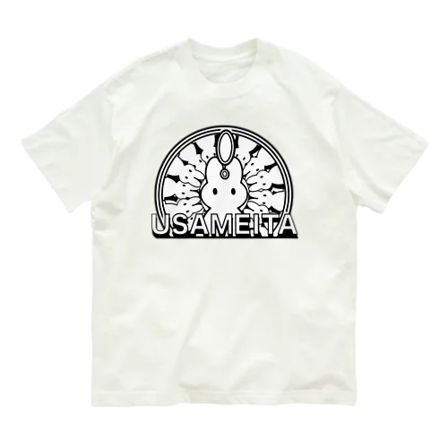 USAMEITA うさぎ　モノクロ オーガニックコットンTシャツ