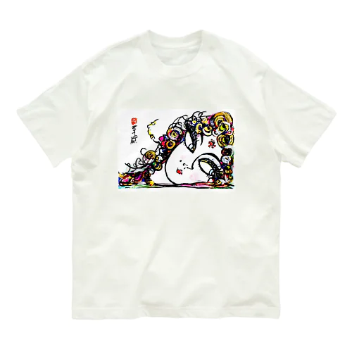 パティオ イカウイィ氏 直筆デザイン画　amo akua　スピ公認 Organic Cotton T-Shirt