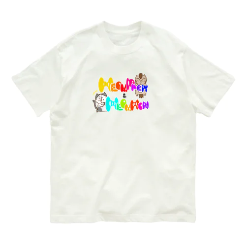 お悟り猫姉妹【ロゴ】 オーガニックコットンTシャツ