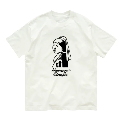 イラスト絵画：フェルメールとフトアゴヒゲトカゲ Organic Cotton T-Shirt