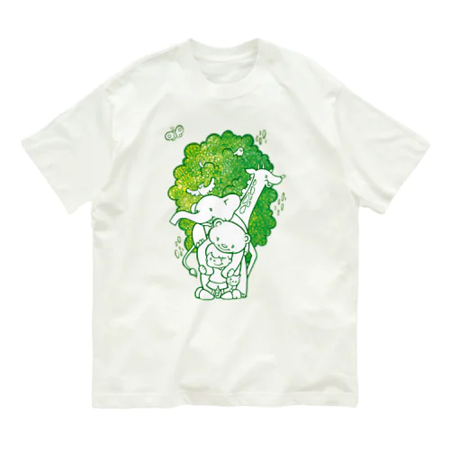 森の動物たち 유기농 코튼 티셔츠