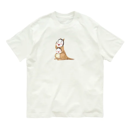 ひょっとこおかめカンガルー オーガニックコットンTシャツ