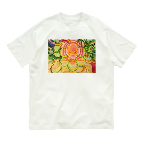 アマゾン河を船で渡りながらデッキの上で描いた・ブラジル Organic Cotton T-Shirt