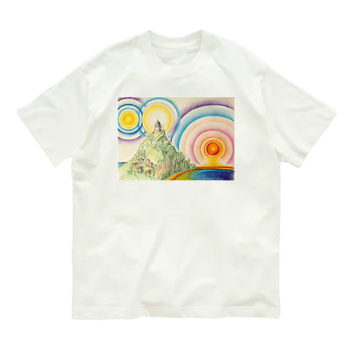 ギリシャの旅、エーゲ海、満月と夕日の夏至 Organic Cotton T-Shirt