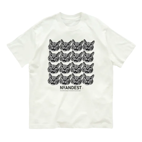 ニャンデスト密集（淡） Organic Cotton T-Shirt