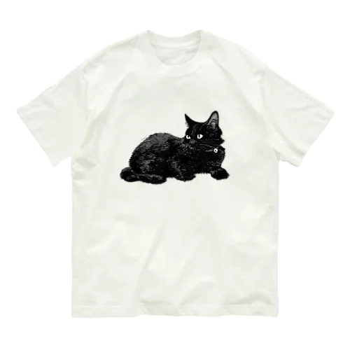 黒ネッコ オーガニックコットンTシャツ